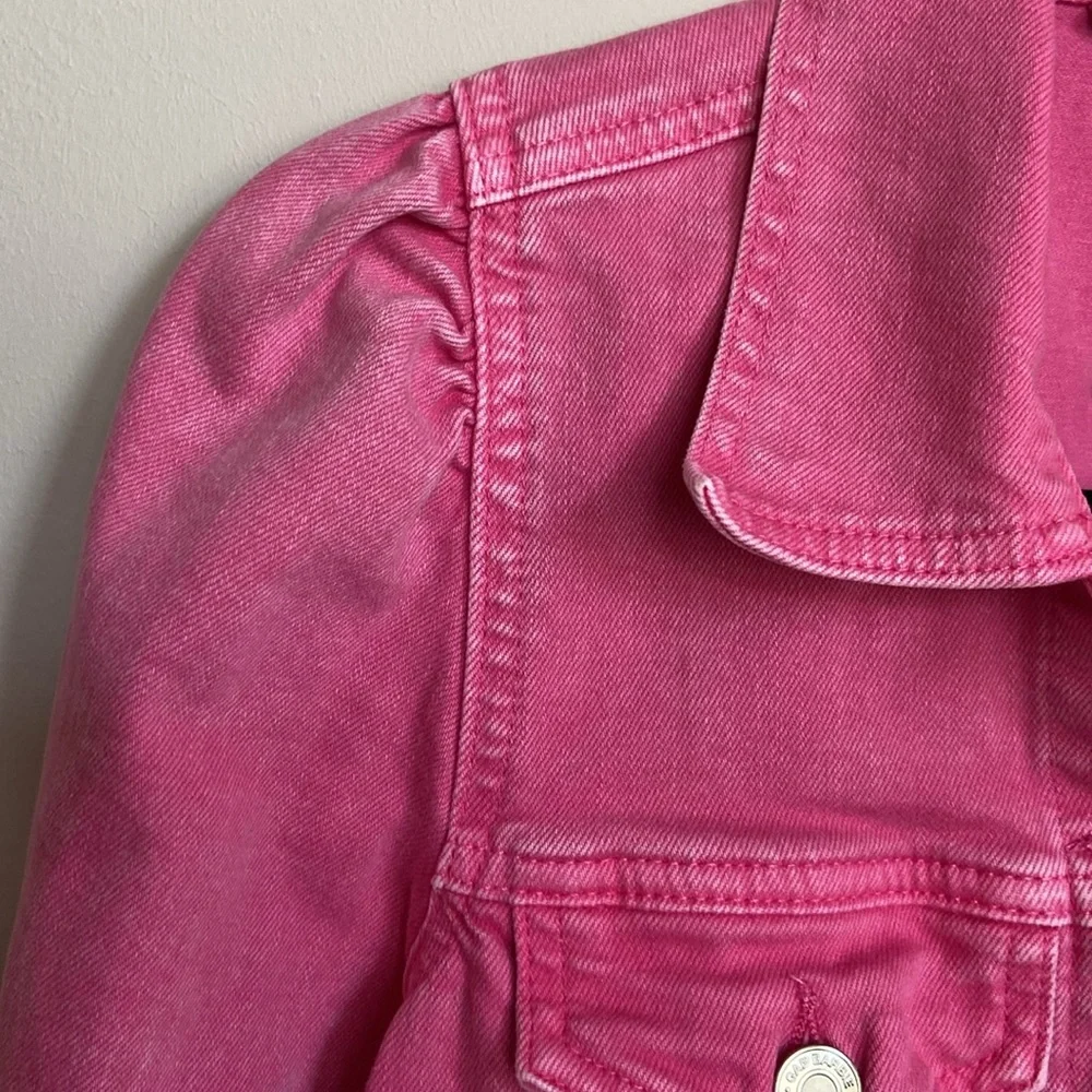 GAP x Barbie Collaboration Puff Sleeve Denim Jacket, Pink, Size XS - Picture 8 of 13